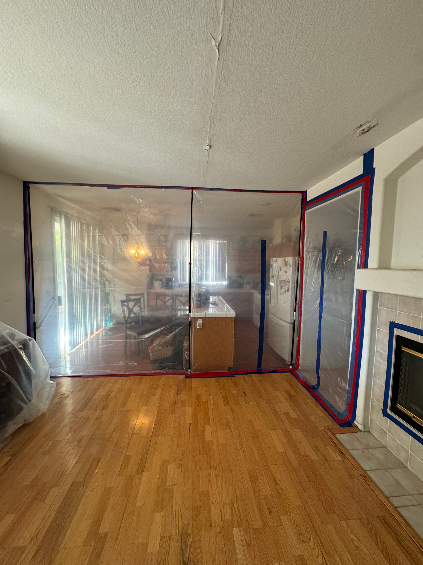 Negative-air HEPA mold containment barrier in a Indianapolis commercial space